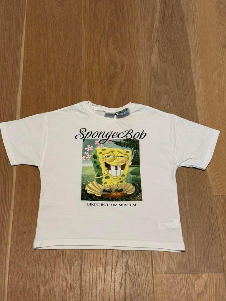 Zara Sponge Bob T-shirt maat 120 (6-7 jaar), Ophalen of Verzenden, Zo goed als nieuw, Jongen of Meisje, Shirt of Longsleeve