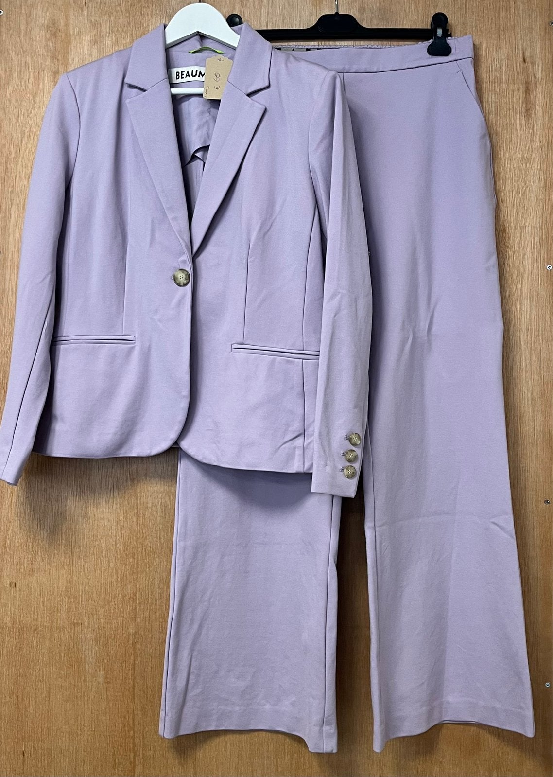 Beaumont 2-delige set colbert en pantalon lila - Maat 42/44, Kleding | Dames, Kostuum of Pak, Paars, Maat 42/44 (L), Ophalen of Verzenden