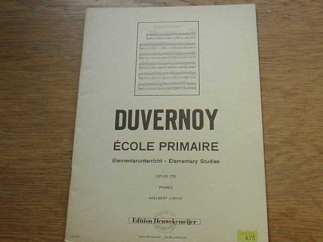 DUVERNOY - ÉCOLE PRIMAIRE - OPUS 176 - PIANO, Gebruikt, Klassiek, Ophalen of Verzenden, Artiest of Componist