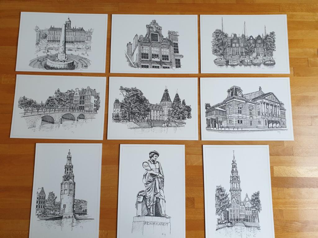 Ansichtkaarten Amsterdam, Ophalen, Ongelopen, Noord-Holland