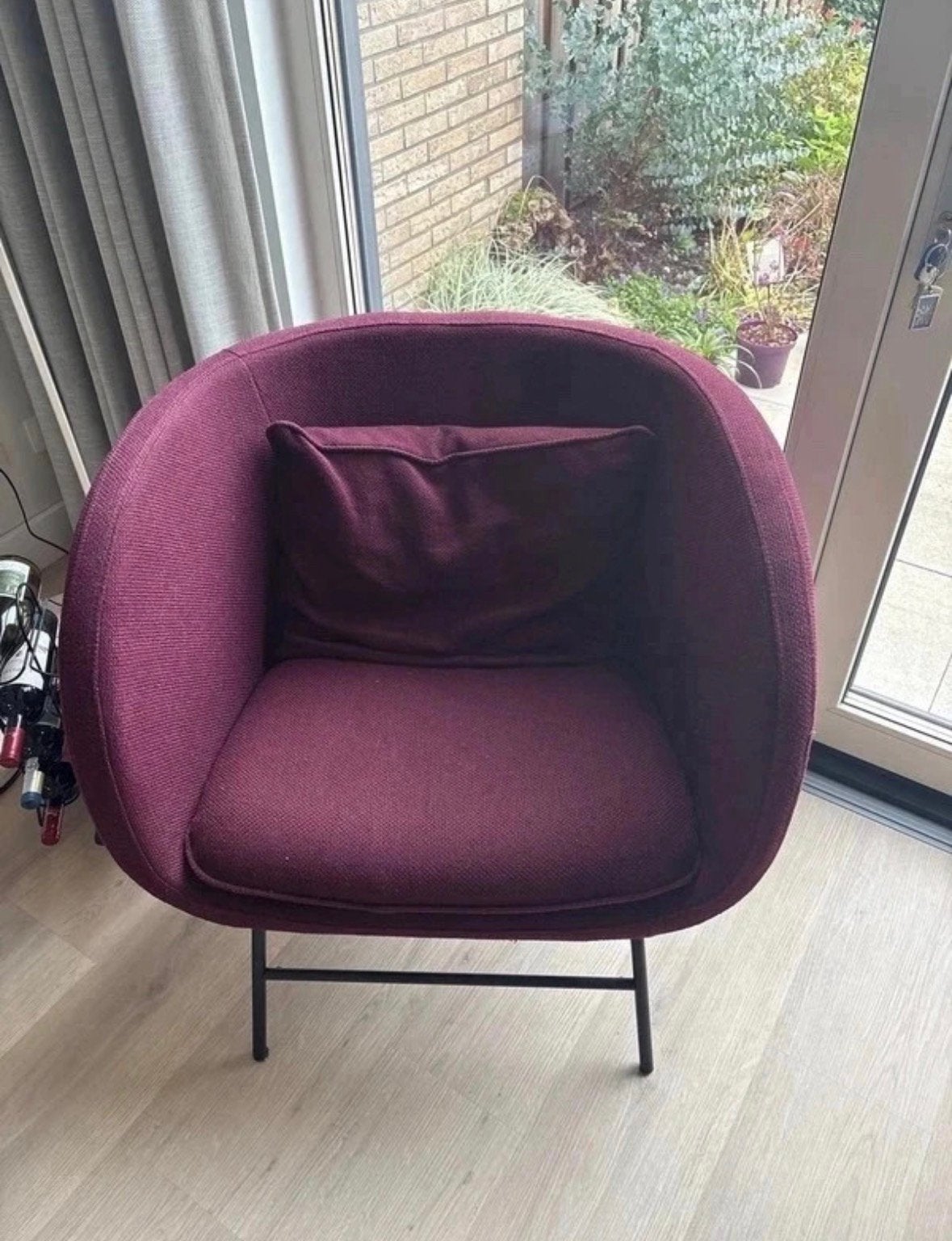 Hubsch interiors fauteuil, Huis en Inrichting, Ophalen, Zo goed als nieuw, Stof, 50 tot 75 cm