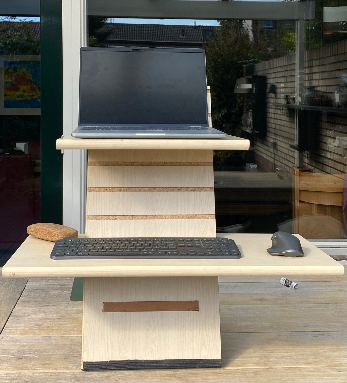 Verstelbaar Zit-Sta Bureau Opzetstuk - Ergonomisch, Ophalen, Gebruikt