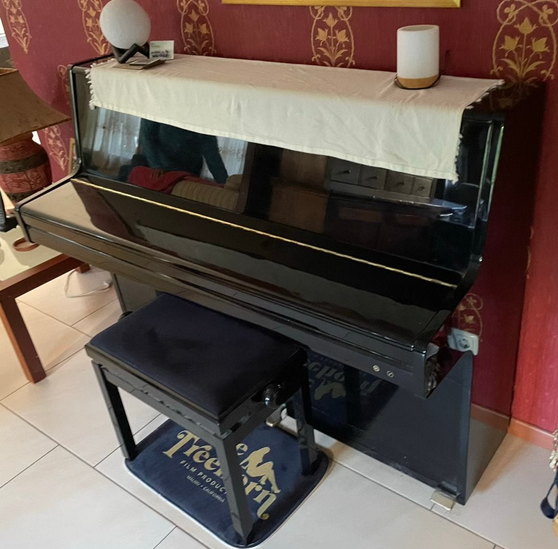 Wand piano , merk Samick., Ophalen, Gebruikt, Zwart, Piano