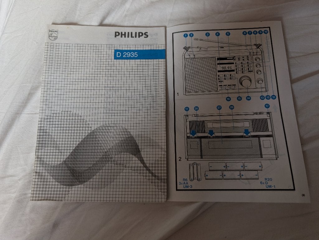 Handleiding Philips wereldontvanger d2935, Ophalen of Verzenden, Wereldontvanger