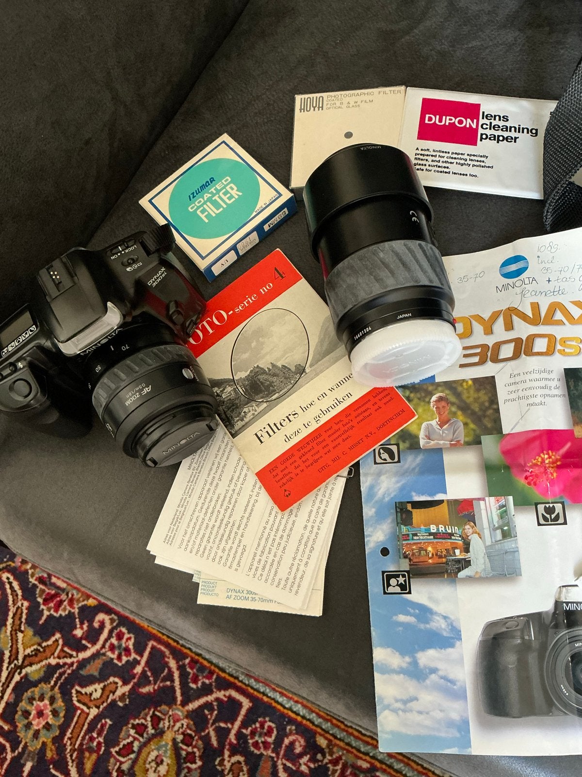 Minolta Dynax 300si spiegelreflexcamera met accessoires, Ophalen of Verzenden, Gebruikt, Spiegelreflex, Minolta
