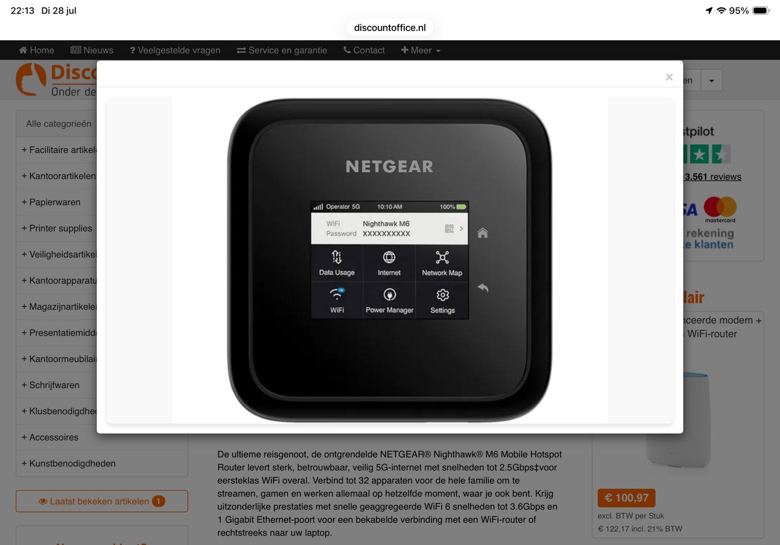 Netgear M6 MIFI Router 5G, Verzenden, Zo goed als nieuw
