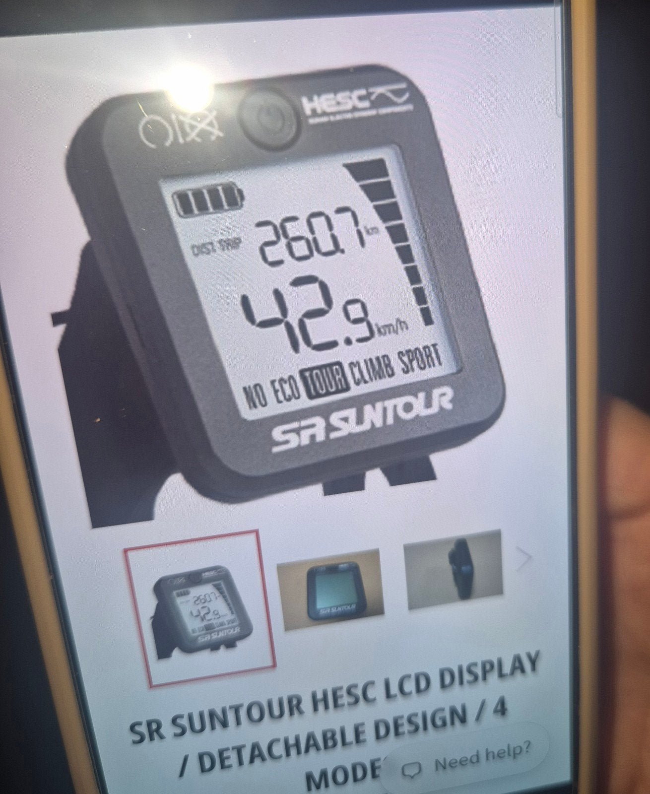 SR Suntour HESC LCD Display voor Hercules E-bike, Fietsen en Brommers, Ophalen, Snelheidssensor, Gebruikt