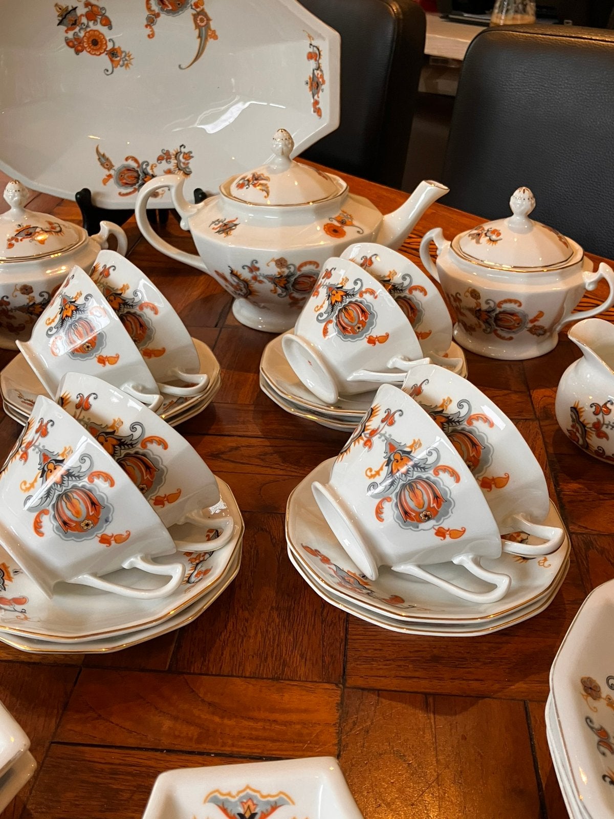 Antiek Art Deco Jamin Servies Set Jaren ‘30 / Petrus Regout, Ophalen