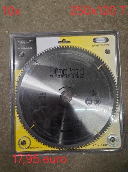 Zaagbladen voor aluminium widia 250 mm en 120 tanden, Doe-het-zelf en Verbouw, Nieuw, Ophalen of Verzenden, Afkortzaag, 30 tot 70 mm