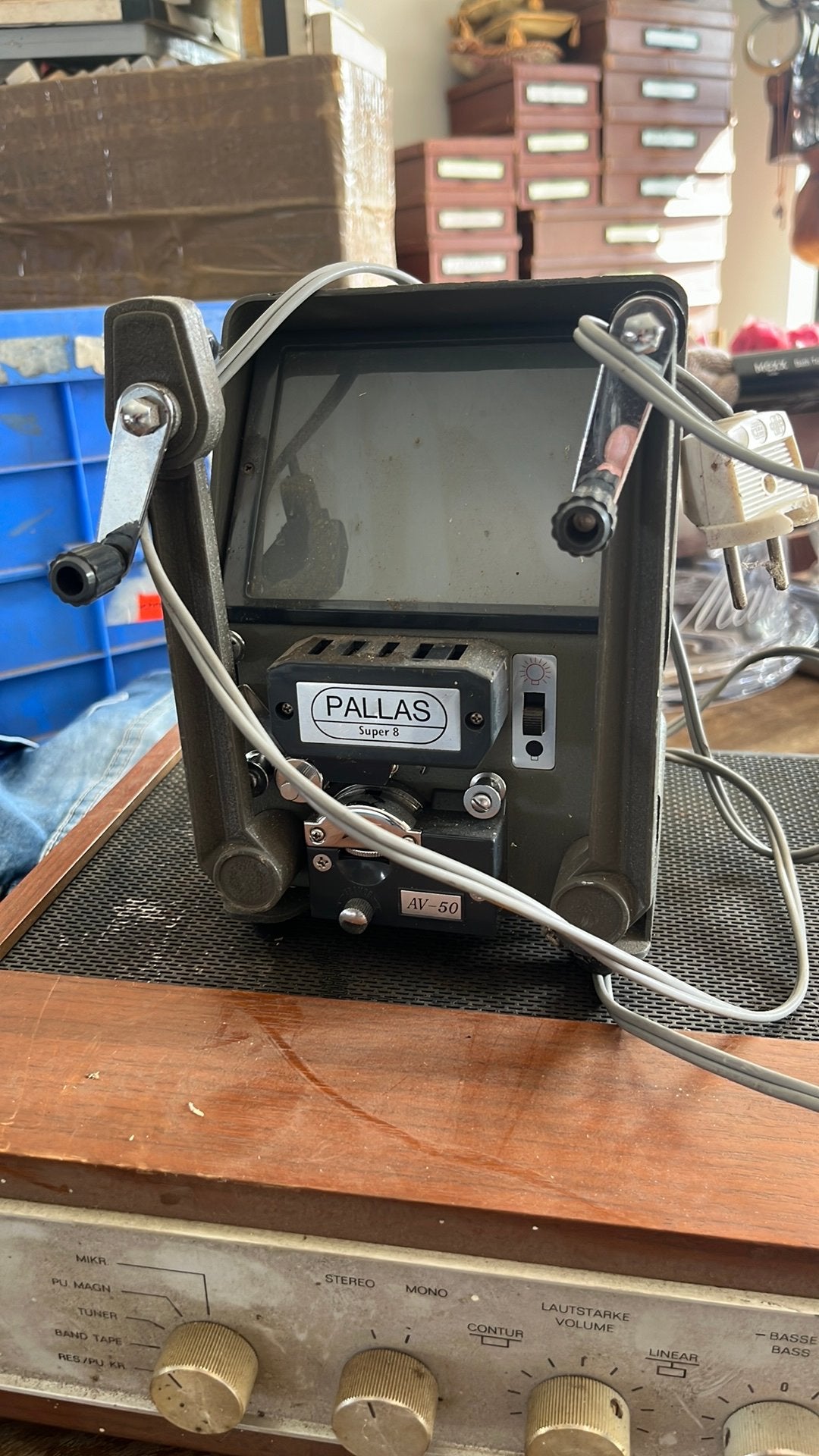 vintage Pallas AV-50 Super 8 film editor en viewer,, Ophalen of Verzenden, 1960 tot 1980, Projector