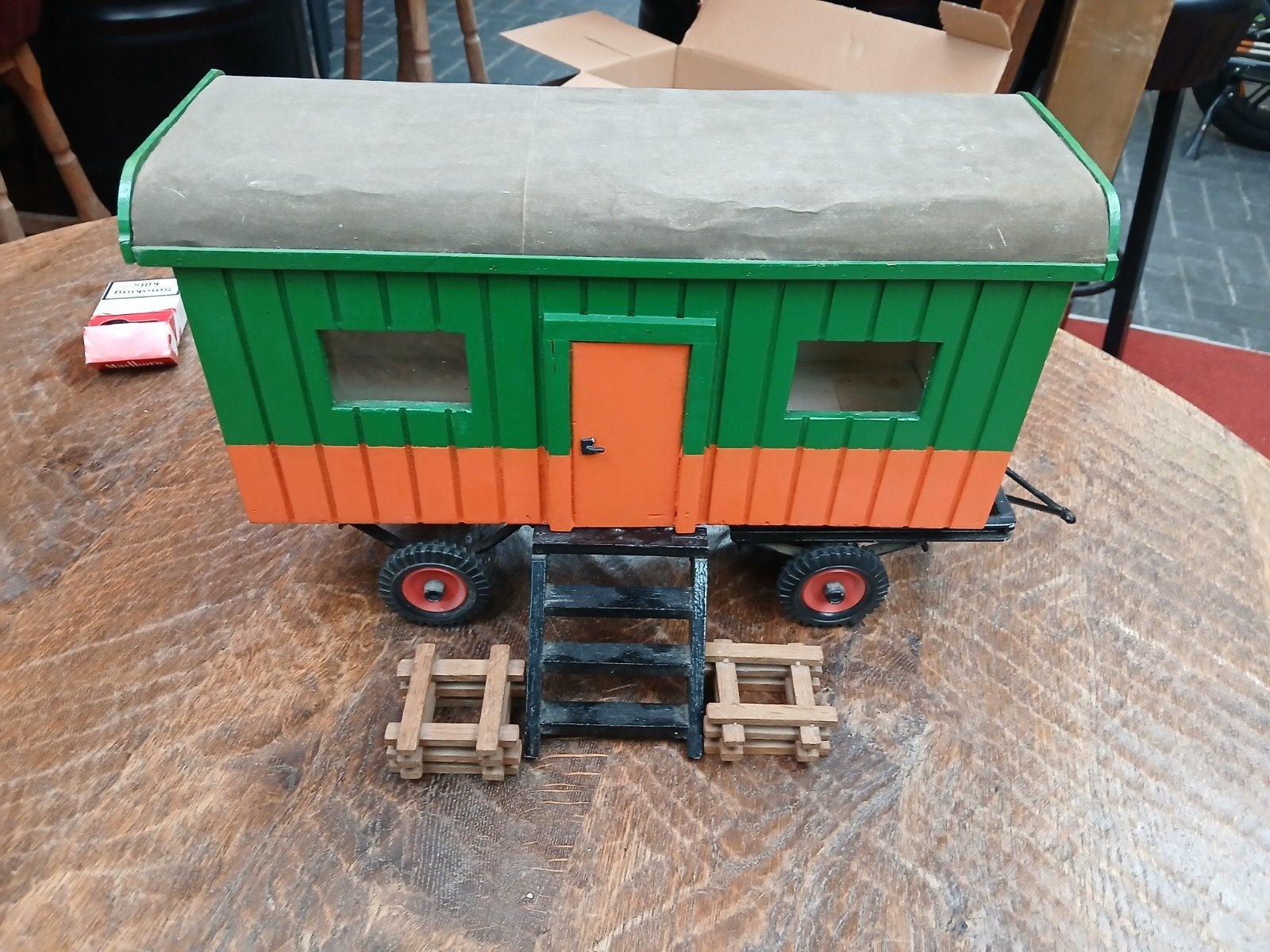 Vintage Circuswagen Speelgoedmodel - Groen/Oranje, Ophalen, Gebruikt