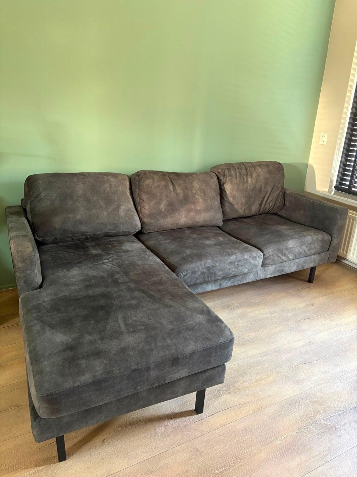 Cambridge Hoekbank Adore Olive - Comfortabel en Stijlvol, Ophalen, Hoekbank, 75 tot 100 cm, Zo goed als nieuw