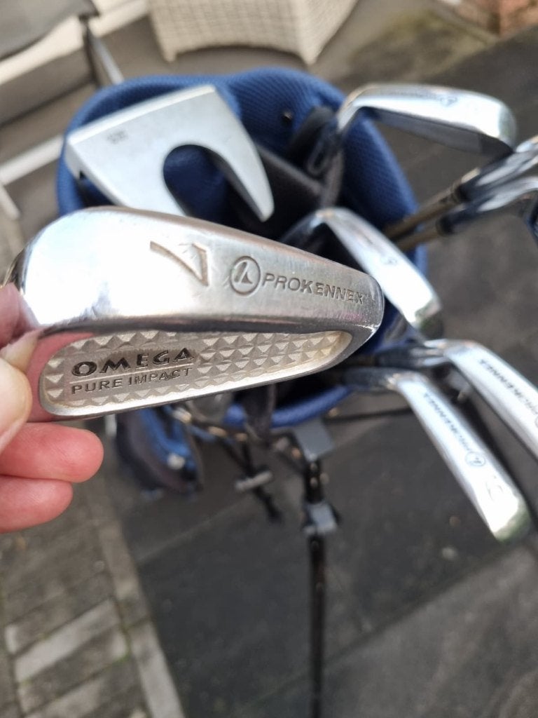 Omega Pure Impact ijzer golf club set, Wilson tas en putter, Ophalen, Gebruikt, Club, Overige merken