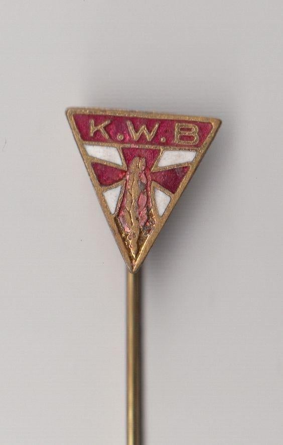 KWB De Kristelijke Werknemersbeweging vakbond speldje, Gebruikt, Niet vindbaar, Niet vindbaar, Speldje of Pin