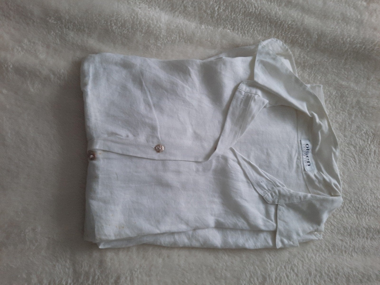 Witte linnen blouse van Olsen, Ophalen of Verzenden, Zo goed als nieuw
