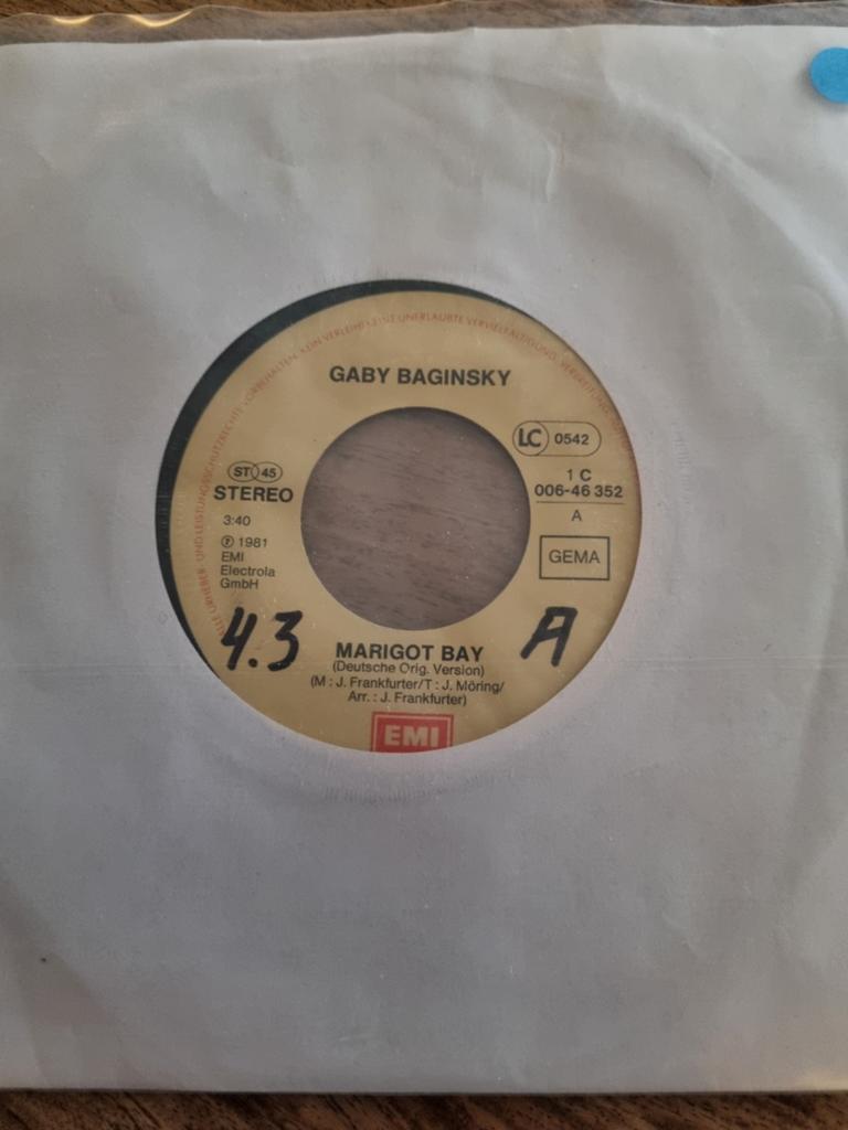 Gaby Baginsky - Marigot Bay / Du Bist Nicht Frei (Single), Gebruikt, Overige genres, 7 inch, Ophalen of Verzenden