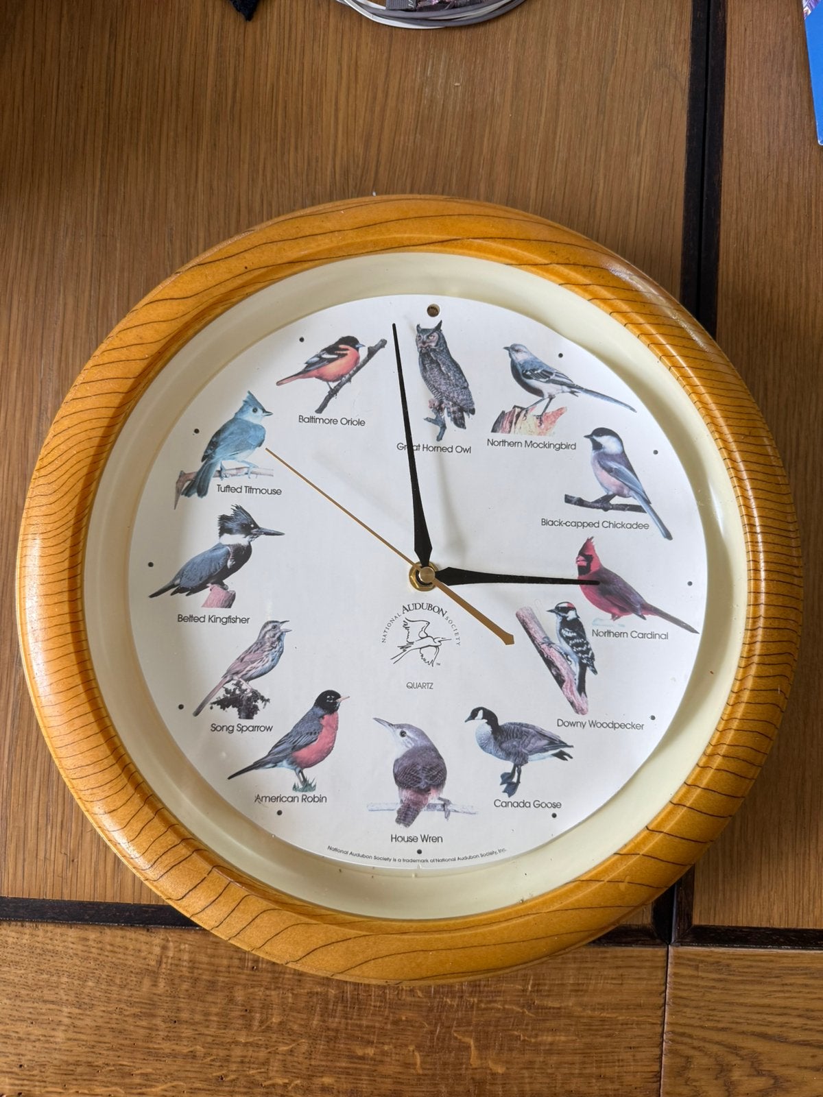 Audobon vogel geluiden klok, Wit, Ophalen of Verzenden, Overige stijlen, Wandklok