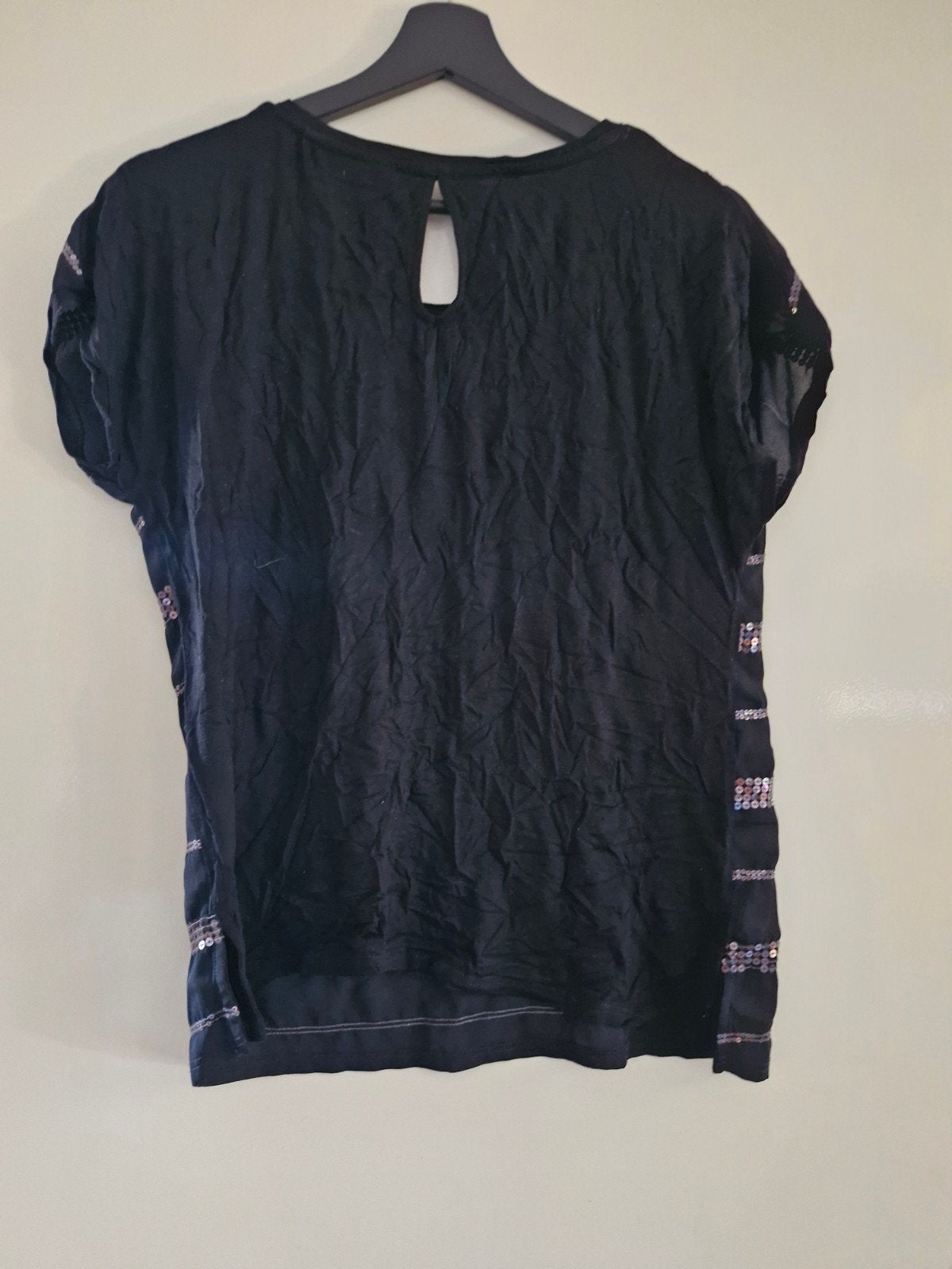 Zwart tshirt met pailletten maat M, Maat 38/40 (M), WE, Zwart, Onbekend