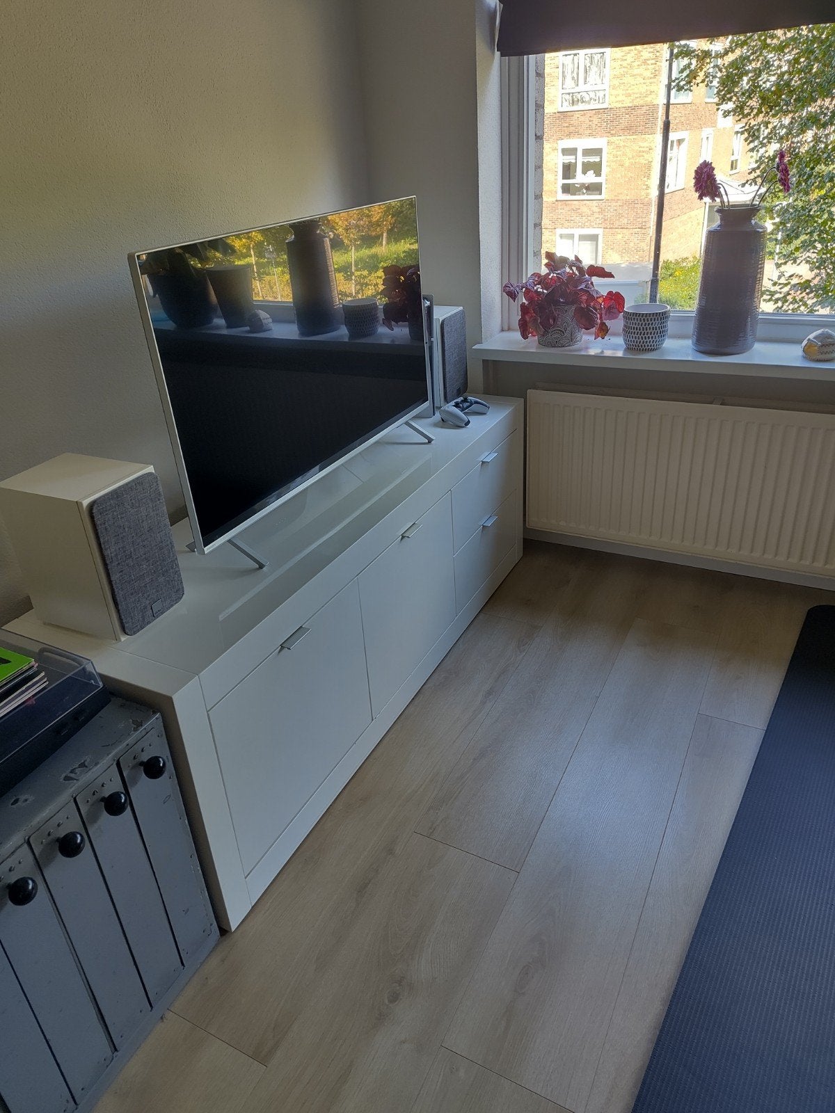 TV meubel wit, Ophalen, Gebruikt, 150 tot 200 cm, Minder dan 100 cm