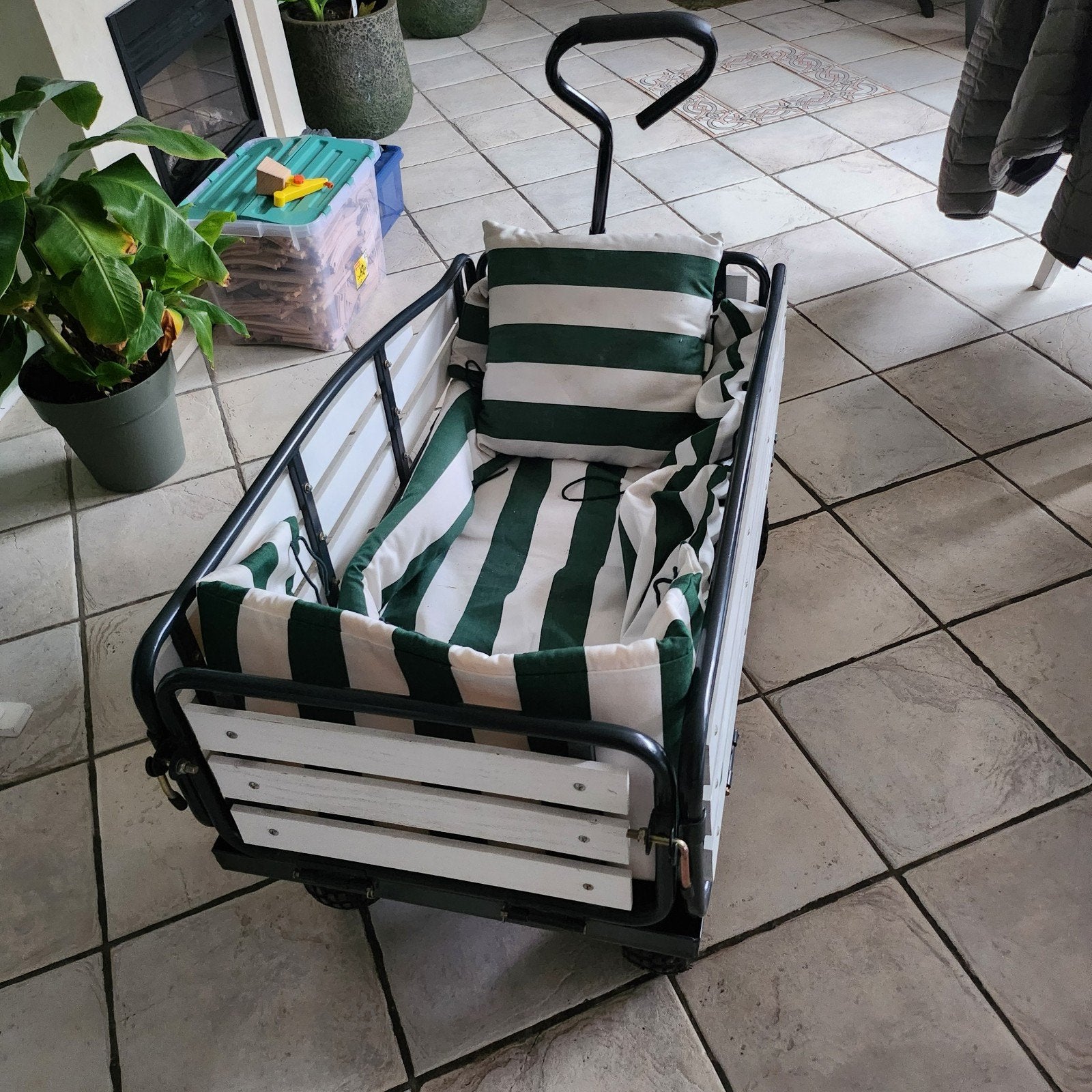 Te koop houten bolderkar met ijzer en luchtbanden, Ophalen of Verzenden, Zo goed als nieuw