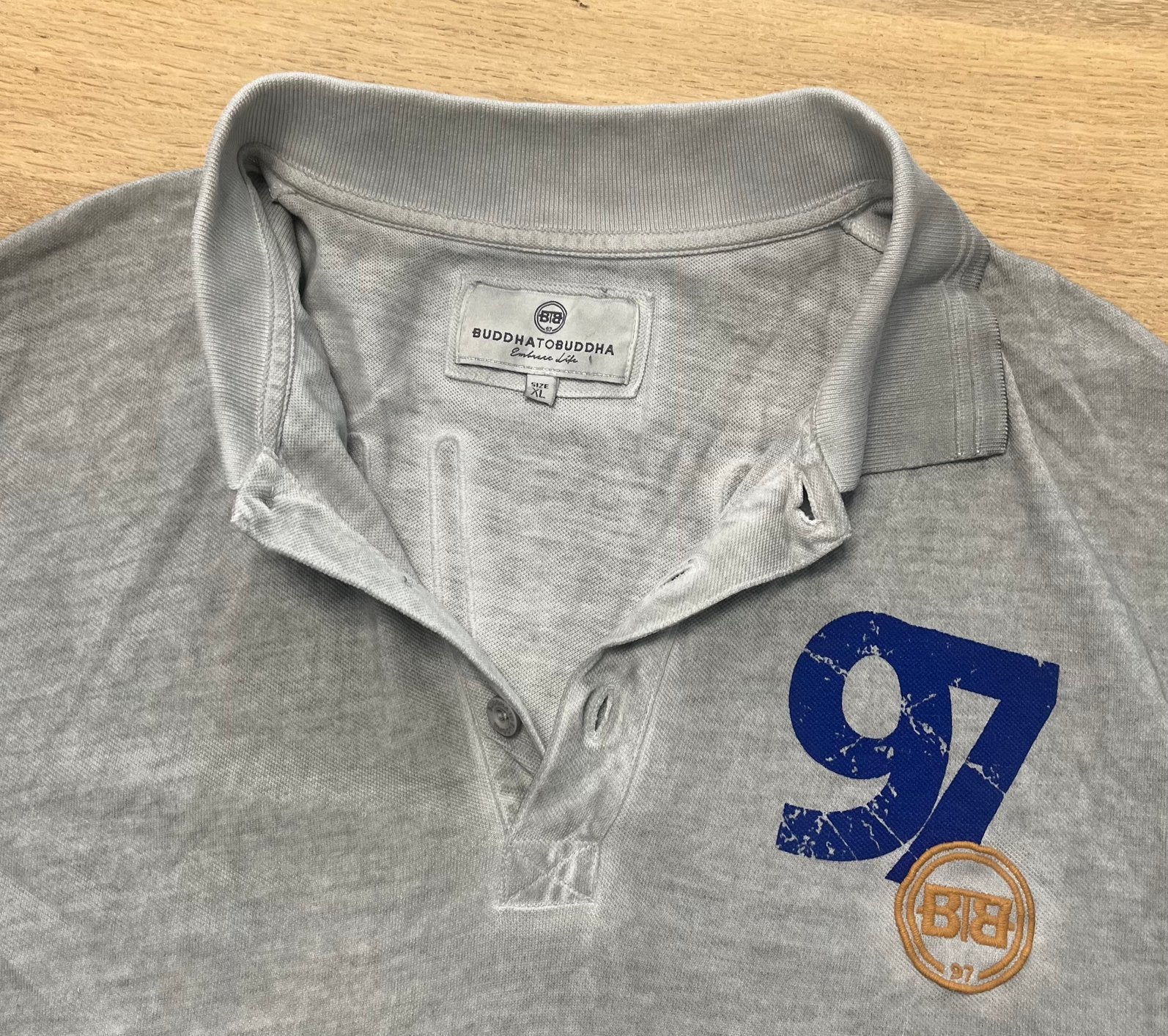 Buddha to Buddha poloshirt zilver grijs - Maat XL, Ophalen of Verzenden, Zo goed als nieuw, Maat 56/58 (XL), Grijs
