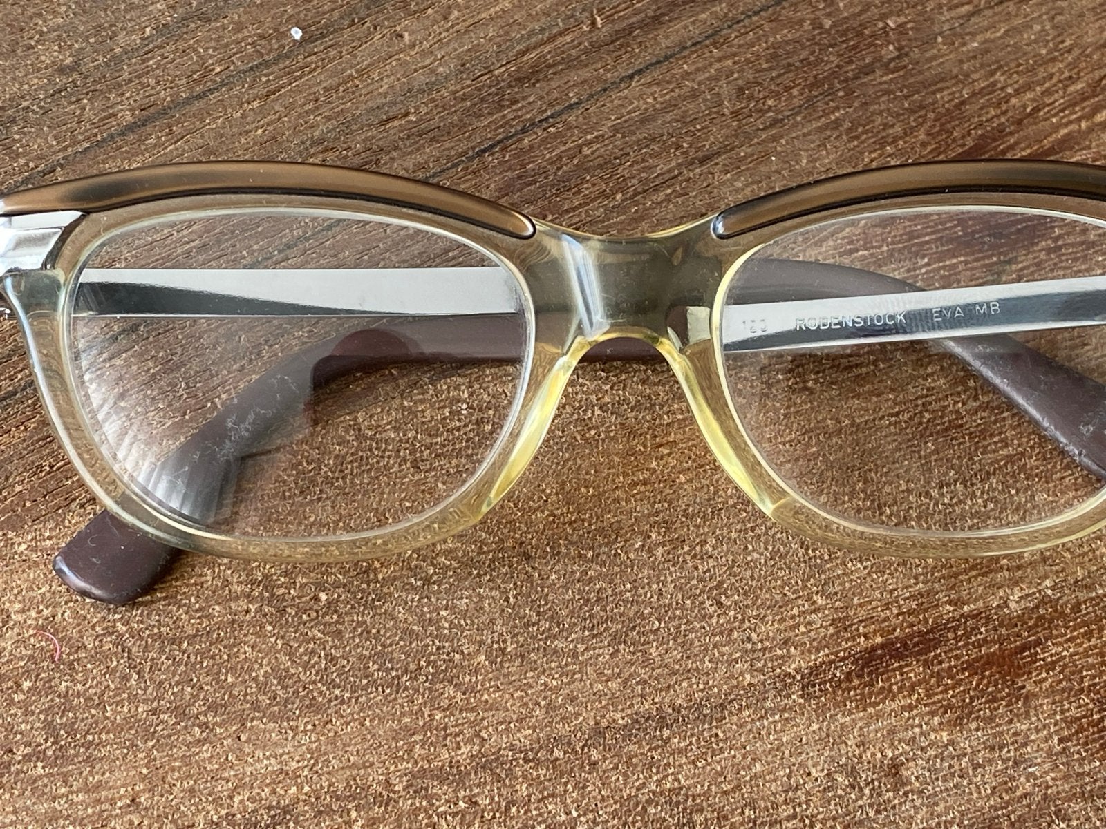 Vintage Rodenstock Bril - Cat-Eye - Jaren '60/'70, Overige merken, Gebruikt, Bruin, Ophalen of Verzenden
