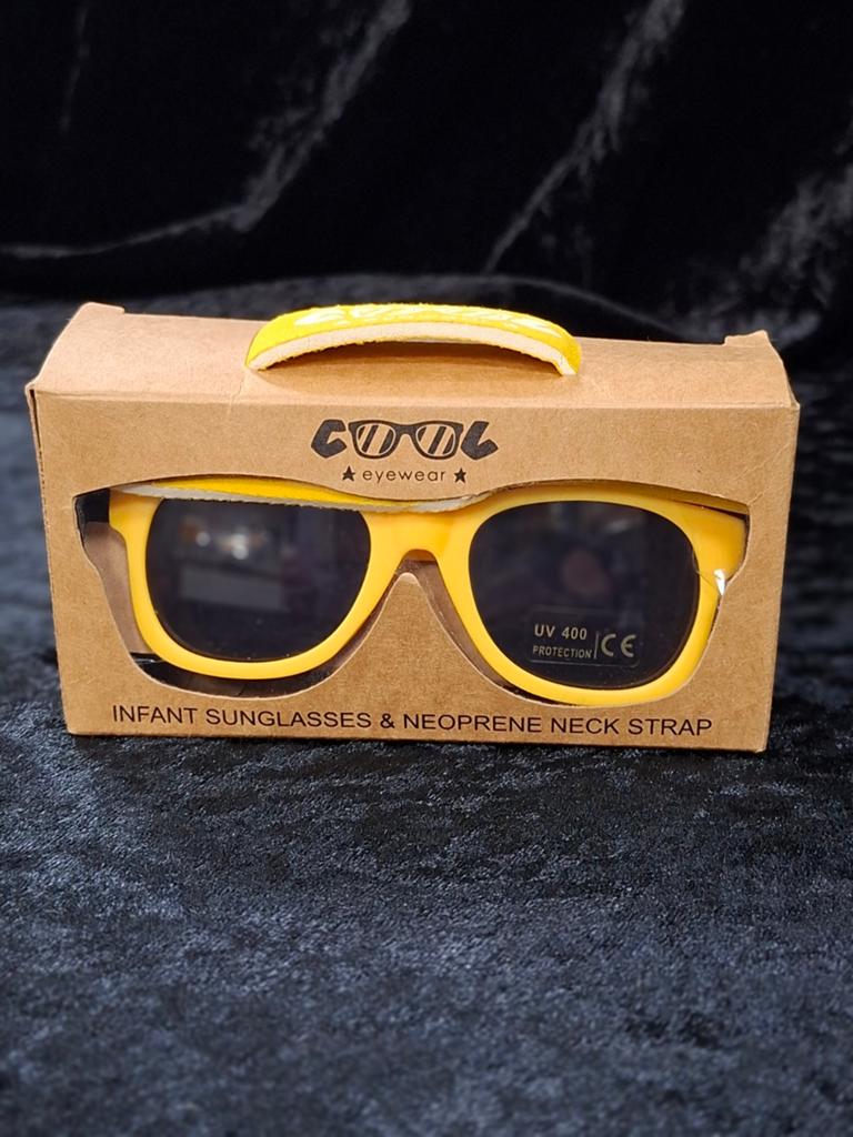 Gele baby/kinder zonnebril met nekband - UV400 bescherming, Overige merken, Zonnebril, Geel, COOL eyewear
