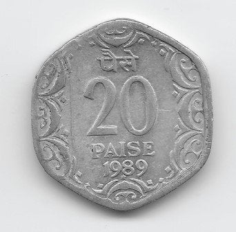 India 20 paise 1989 KM# 44, Postzegels en Munten, Verzenden, Zuid-Azië, Losse munt