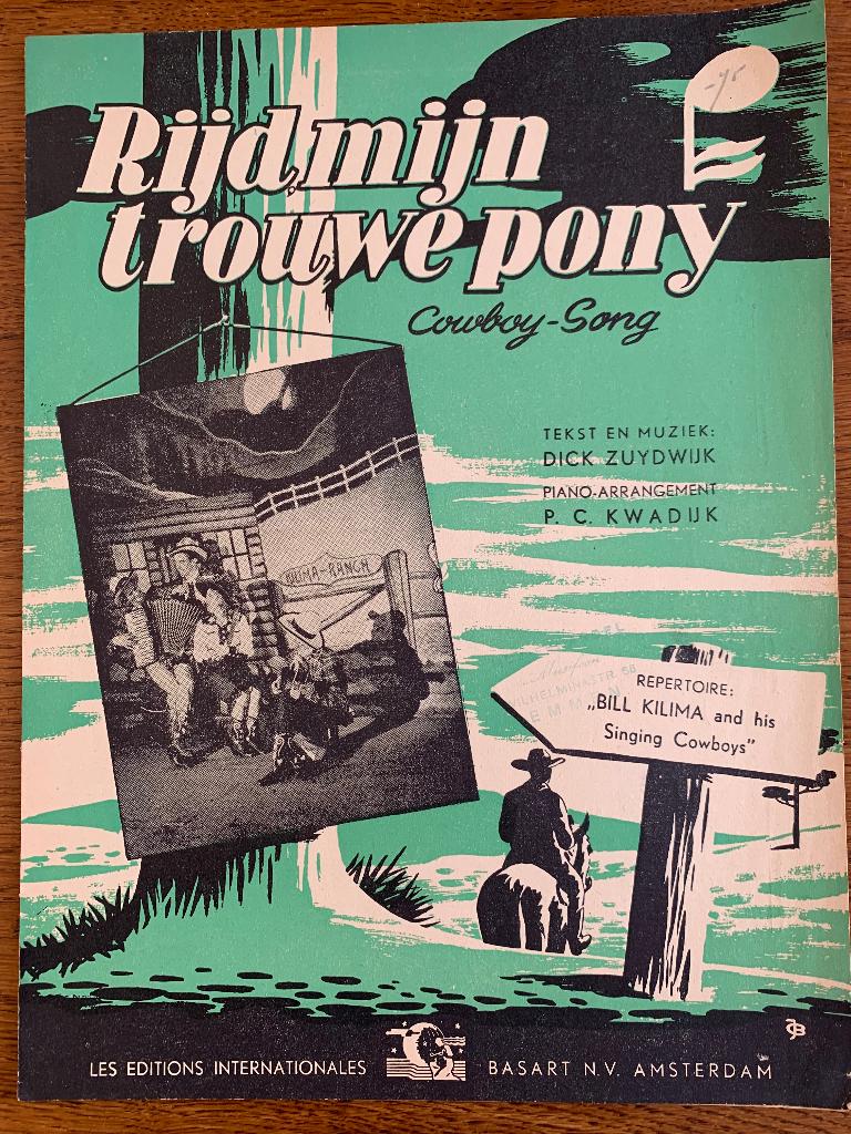 Bladmuziek "Rijd, mijn trouwe pony" 'Cowboy-song', Ophalen of Verzenden, Zo goed als nieuw, Artiest of Componist