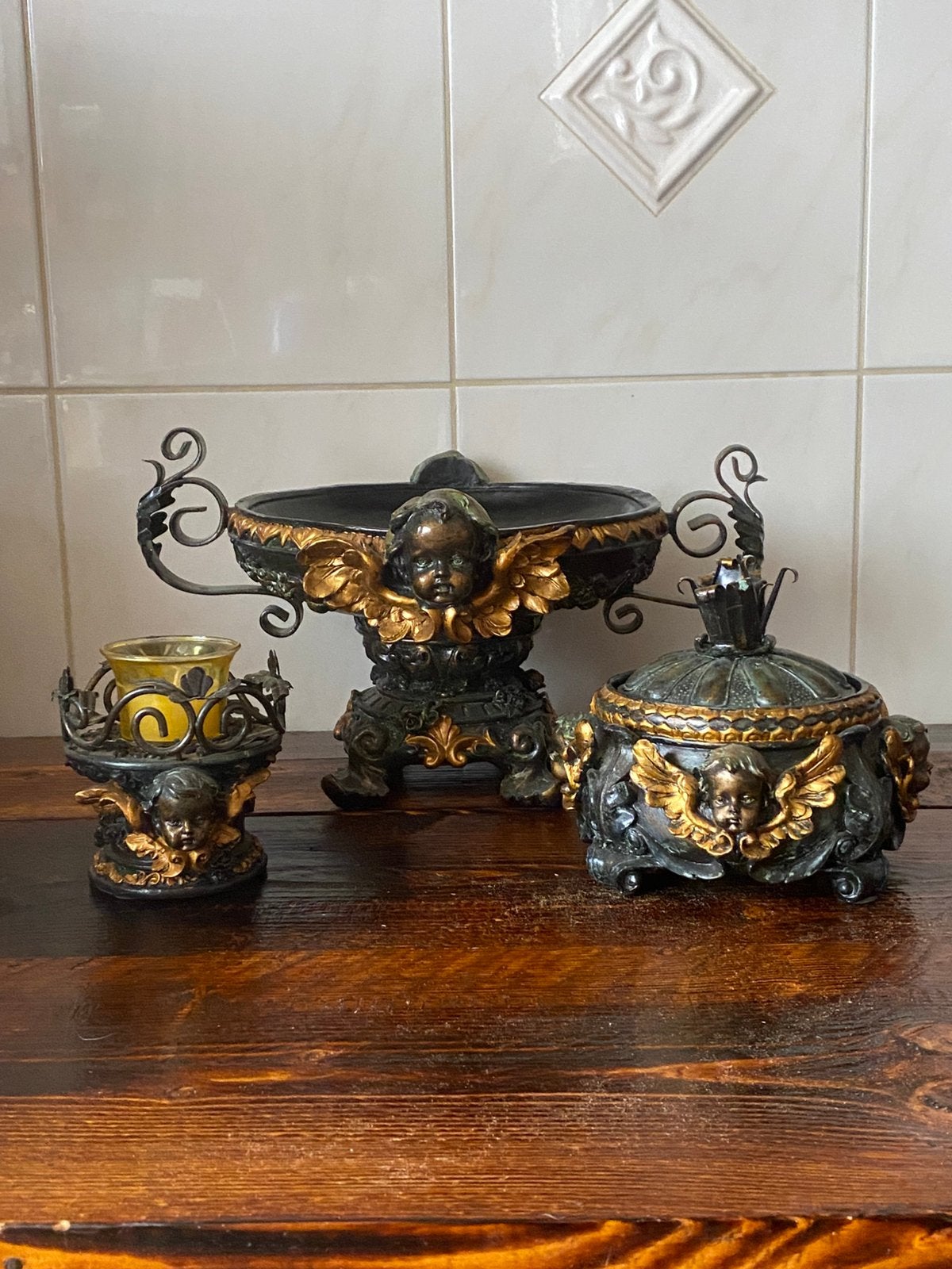 Barok setje, Huis en Inrichting, Ophalen of Verzenden, Zo goed als nieuw, Bruin, Overige stijlen