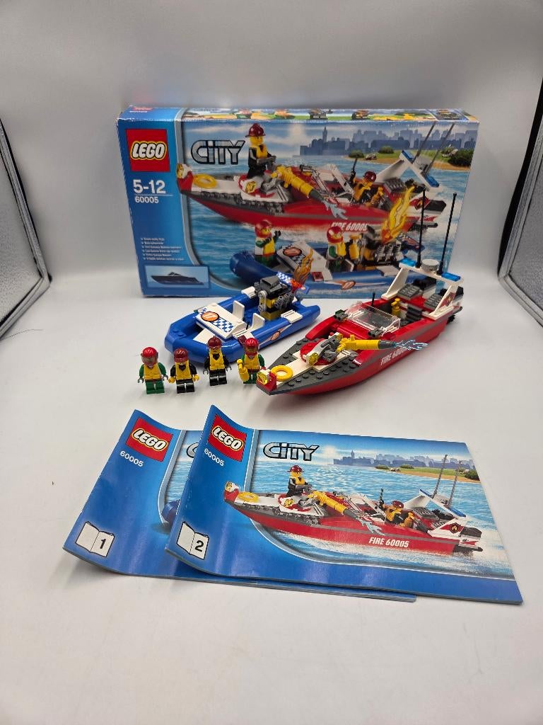 Lego City 60005 Fire Boat, Ophalen of Verzenden, Zo goed als nieuw, Complete set, Lego