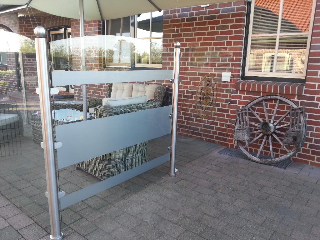 windscherm RVS, Tuin en Terras, Tuinschermen, Nieuw, Glas, 150 tot 200 cm, 200 cm of meer, Ophalen