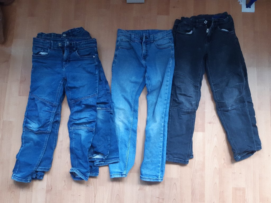16 Spijkerbroeken maat 128, Kinderen en Baby's, Kinderkleding | Maat 128, Broek, Gebruikt, C&A en Hema, Ophalen of Verzenden
