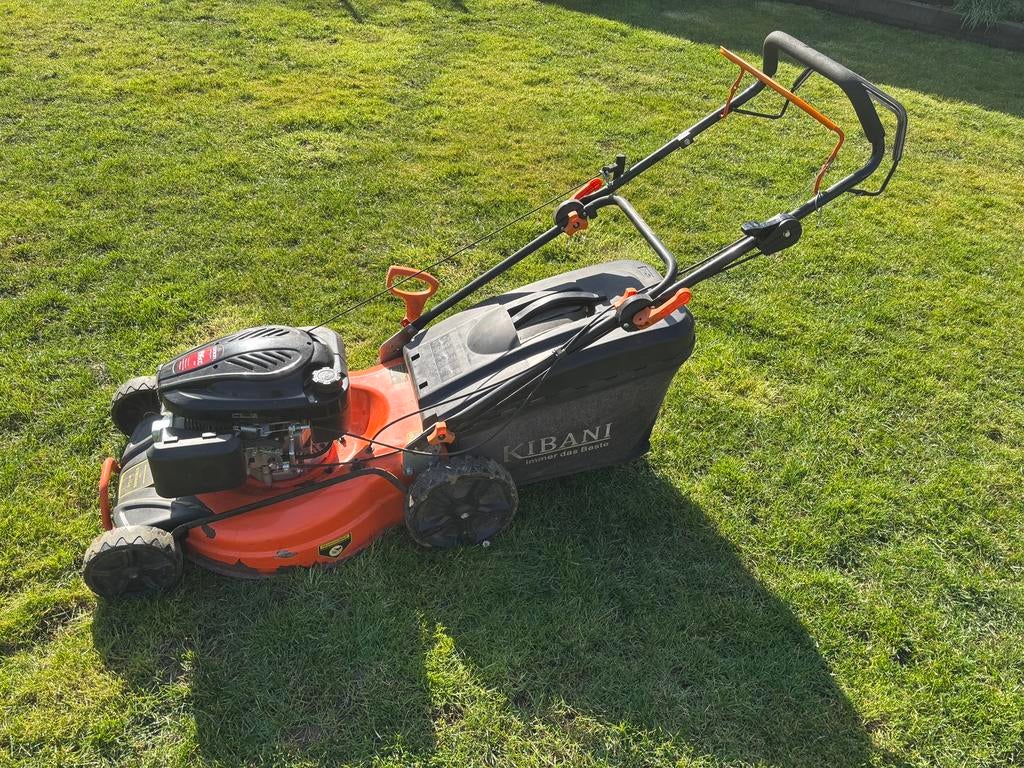 Kibani gtm5304gs benzine grasmaaier motor mulcher, Ophalen, Zo goed als nieuw, 50 cm of meer, Opvangzak