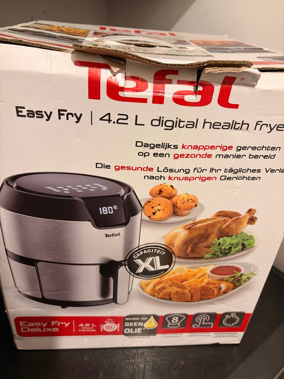Tefal Easy Fry Deluxe EY401D Digitale Heteluchtfriteuse 4.2L, Witgoed en Apparatuur, 4 liter of meer, Ophalen, Zo goed als nieuw
