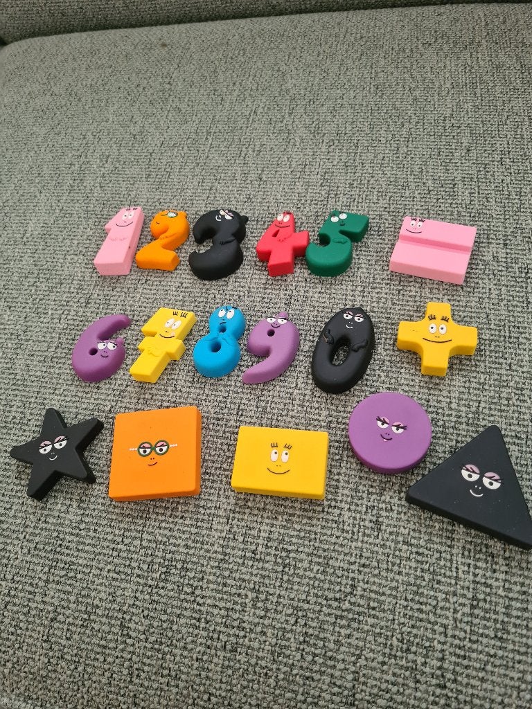 Barbapapa magneten magneetjes cijfers getallen rekenen, Gebruikt, Ophalen of Verzenden, Nvt, Nvf