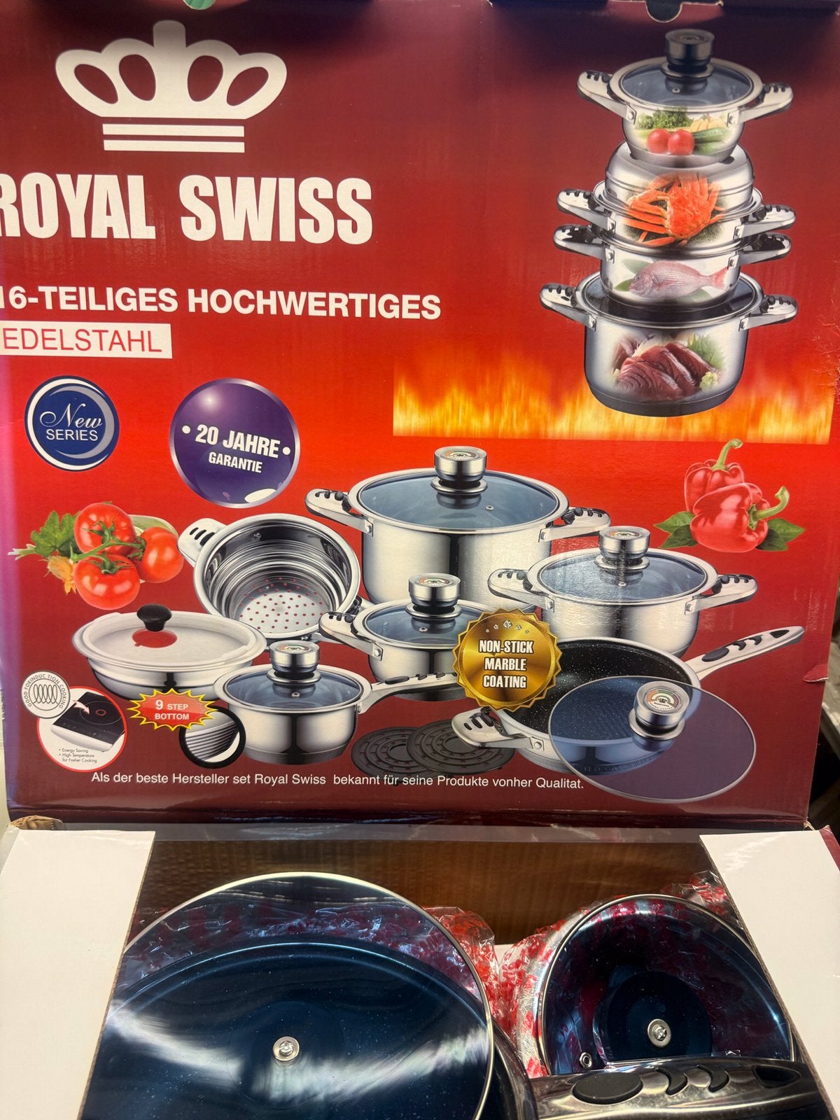 Royal Swiss pannenset, nieuw, Huis en Inrichting, Ophalen, Nieuw, Pannenset, Rvs