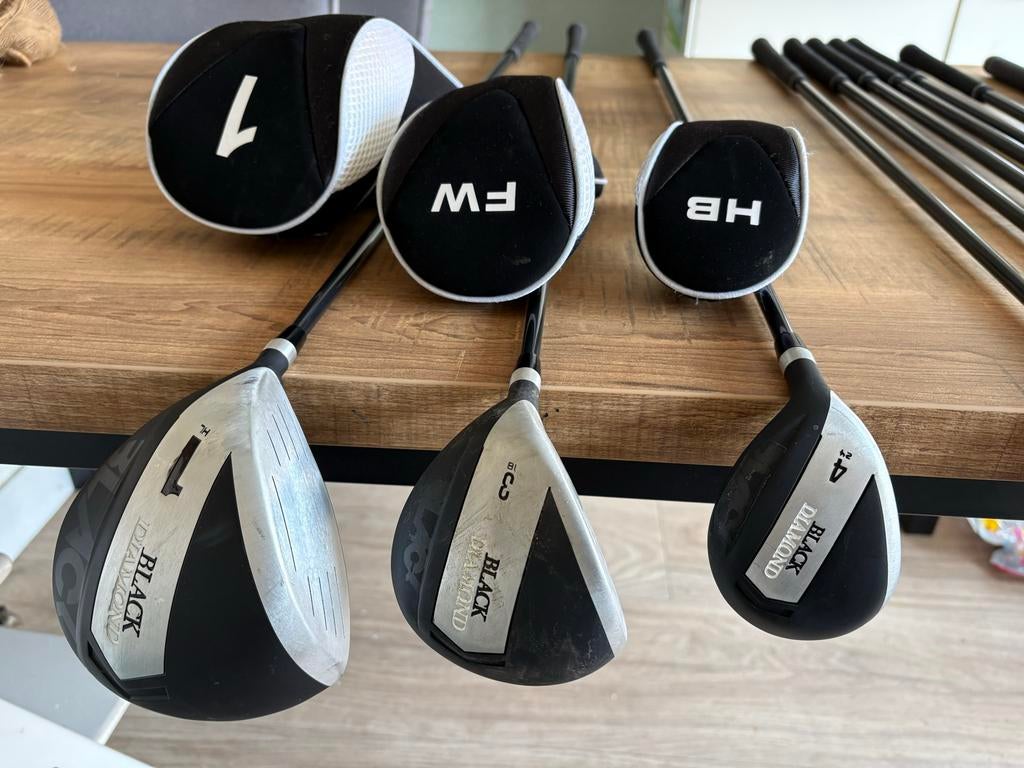 Black Diamond Golfset Linkshandig Regular Flex - Z.G.A.N., Sport en Fitness, Golf, Ophalen, Zo goed als nieuw, Set, Overige merken