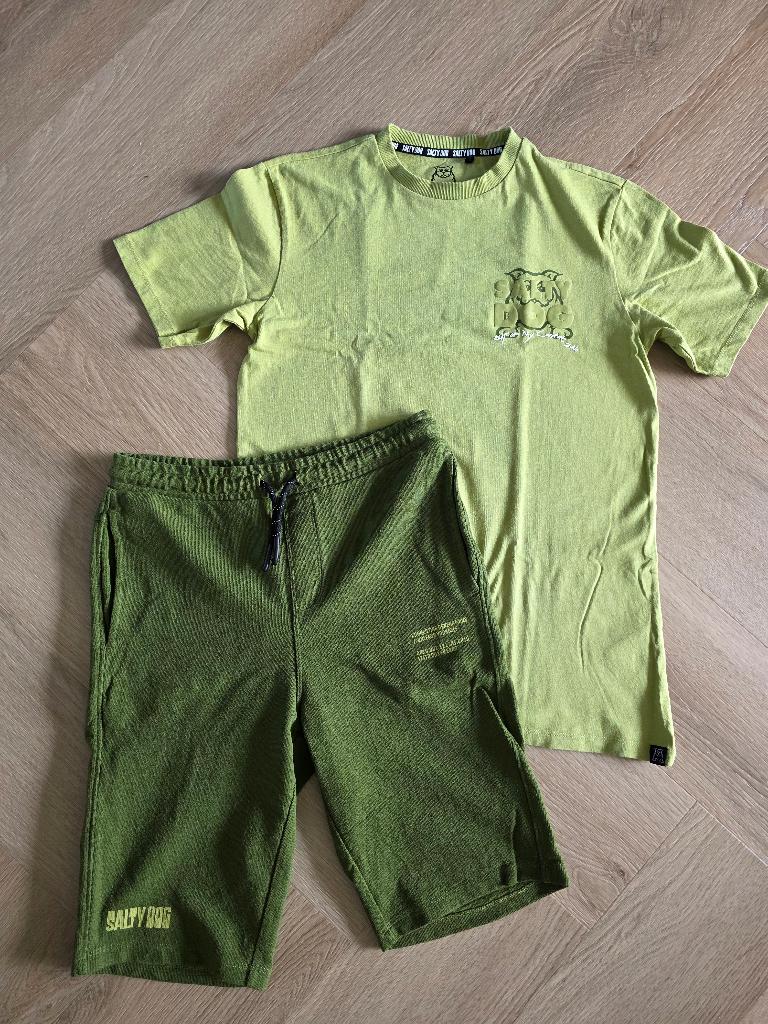 Salty Dog setje (korte broek met t-shirt) maat 170/176, Kinderen en Baby's, Kinderkleding | Maat 170, Ophalen of Verzenden, Zo goed als nieuw