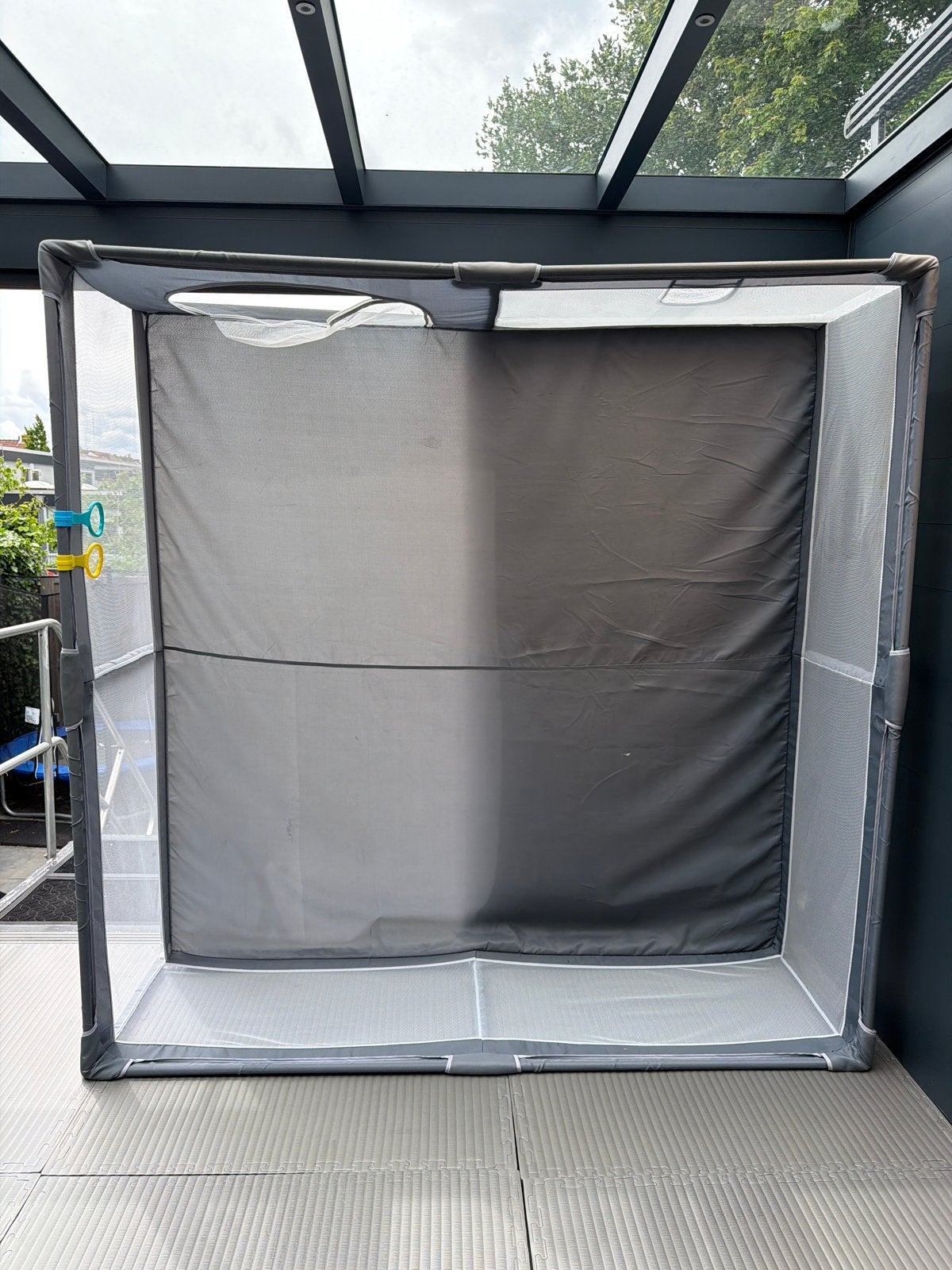 Grote baby box/speelbox - grijs 2x2meter, Kinderen en Baby's, Boxen, Ophalen of Verzenden, Gebruikt, Rechthoekig