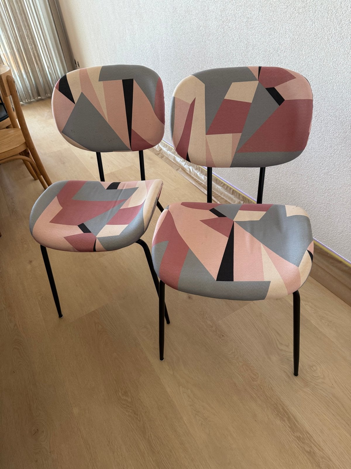 2 fleurige stoelen HKLiving met geometrisch patroon, Ophalen, Gebruikt, Twee, Overige kleuren