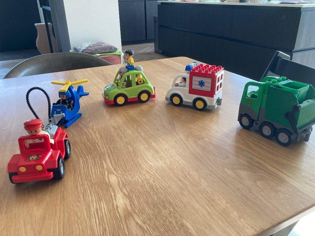 Duplo voertuigen set, Kinderen en Baby's, Inclusief minifiguren, Gebruikt, Ophalen of Verzenden, Duplo