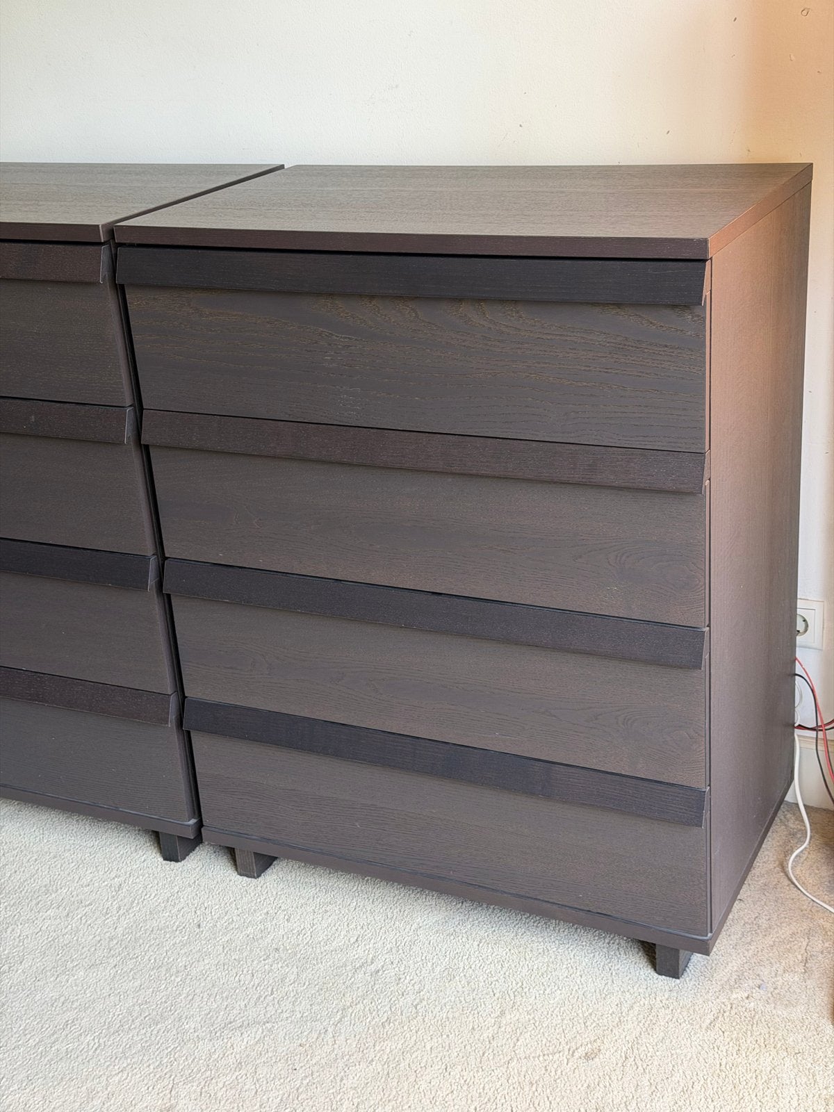 IKEA ladekast zwartbruin met 4 lades (80x50x102cm) - 2 stuks, Ophalen, 100 tot 150 cm, 50 tot 100 cm, Zo goed als nieuw