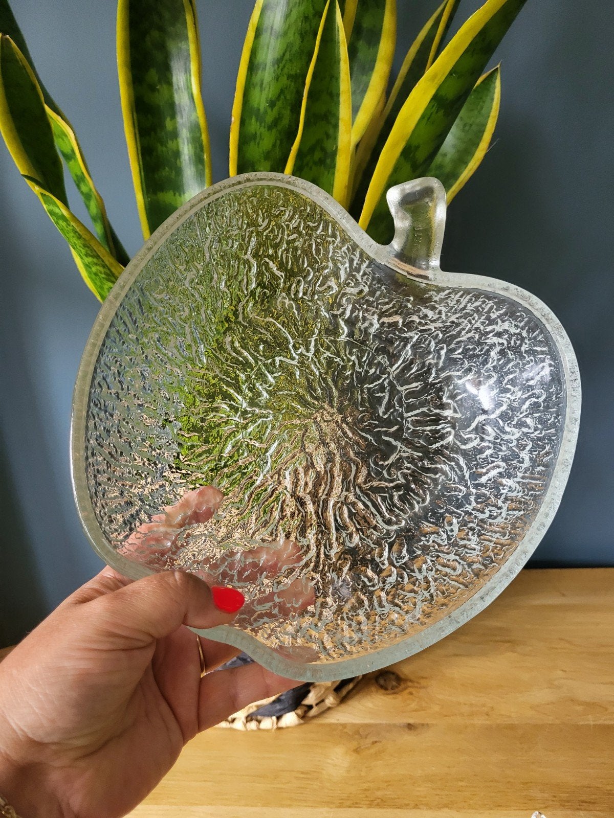 Appelschaal / appelschaaltjes set glas vintage, Huis en Inrichting, Keuken | Servies, Ophalen of Verzenden, Overige stijlen, Glas