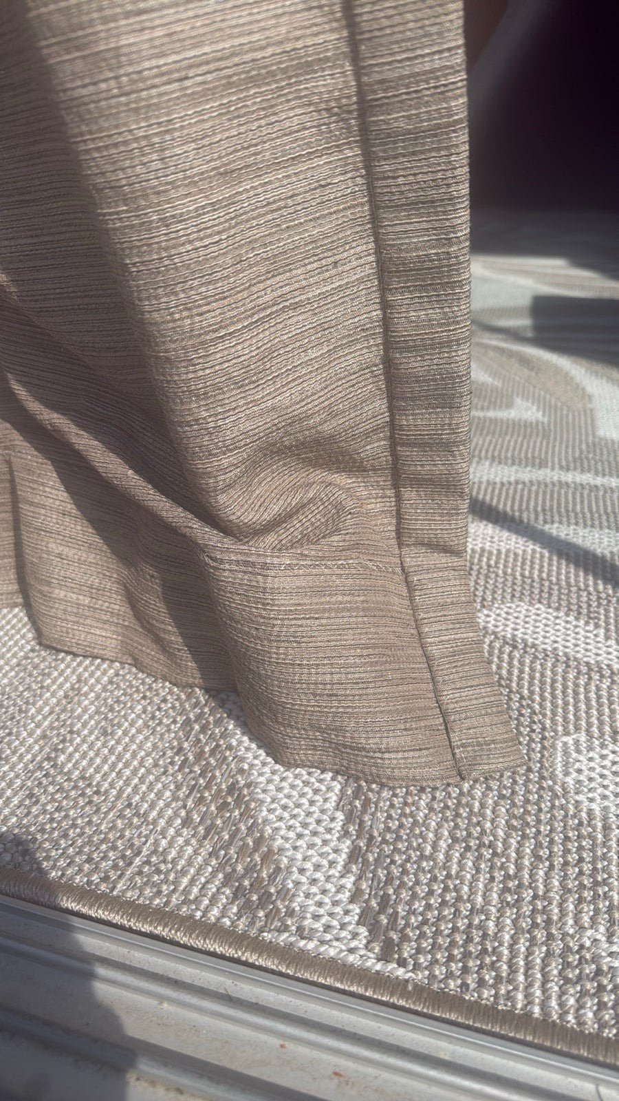 Inbetween gordijnen zware kwaliteit - Beige/Bruin, Ophalen of Verzenden, Zo goed als nieuw, Beige
