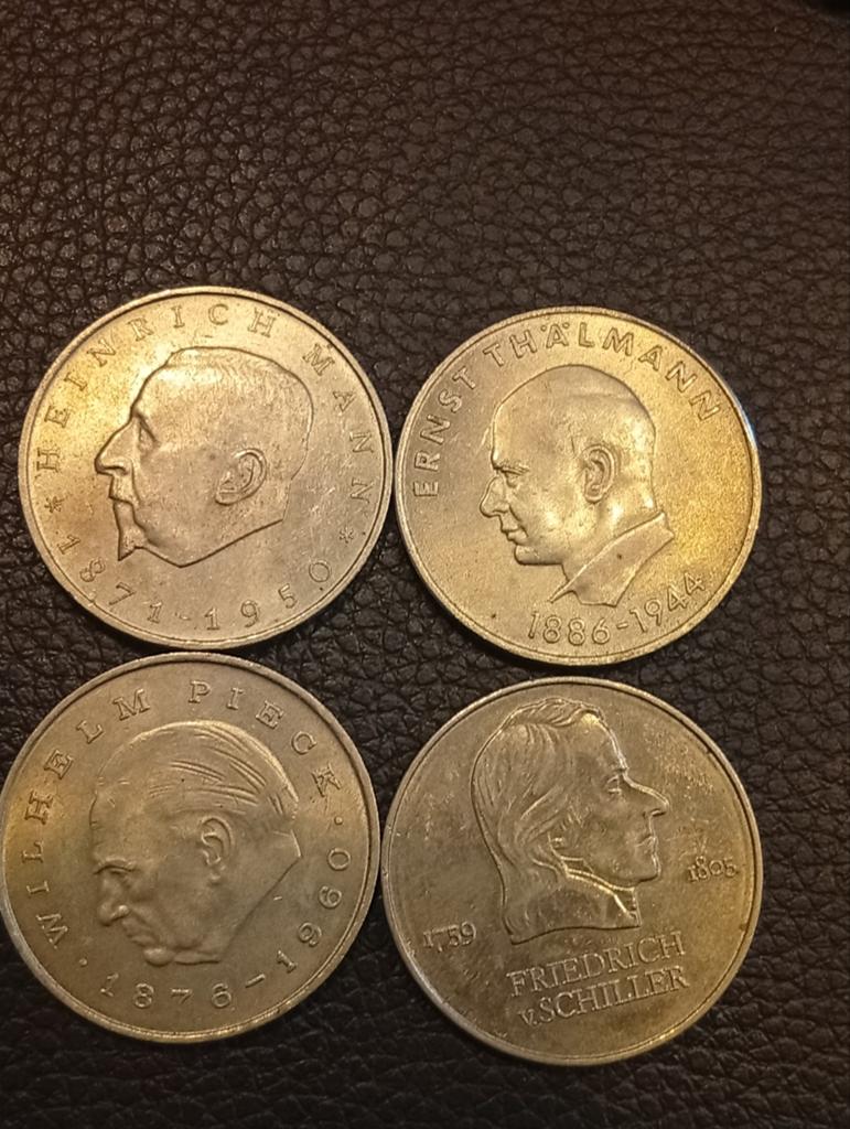 4 DDR 20 Mark herdenkingsmunten  Historische figuren, Ophalen of Verzenden, Oost-Azië