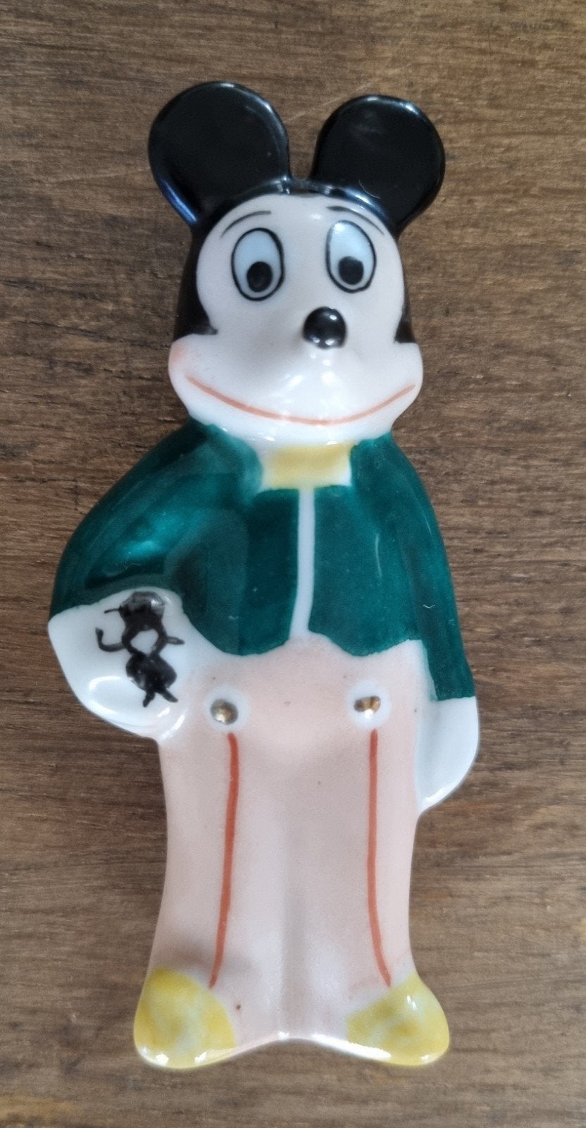 Vintage Mickey Mouse met voetbal (Jaren 50), Verzamelen, Disney, Ophalen, Mickey Mouse, Zo goed als nieuw, Beeldje of Figuurtje