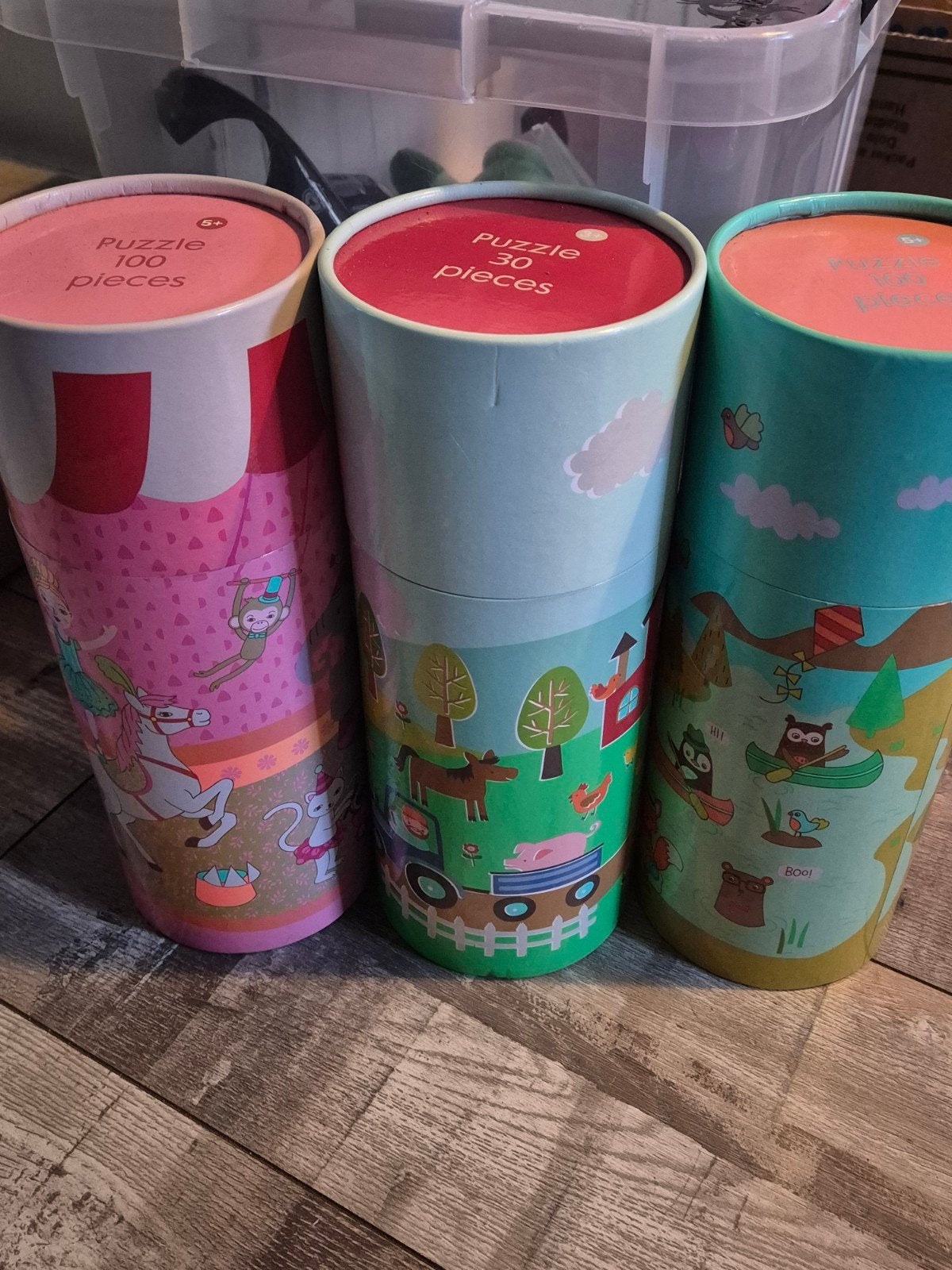 Djeco Puzzelset en 3 Hema puzzels, Kinderen en Baby's, Ophalen of Verzenden, Gebruikt