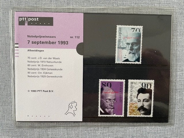 Postzegelmapje PZM112 Nobelprijswinnaars 1993 Postfris, Ophalen of Verzenden, Postfris, Overige thema's