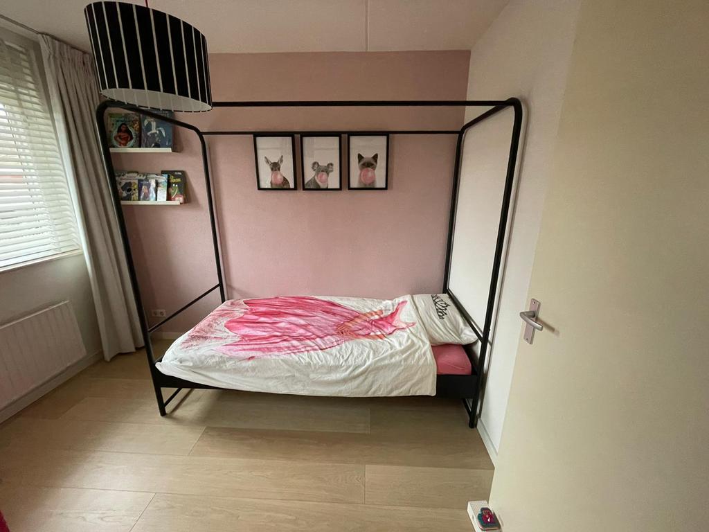 Hemelbed Bunk VT wonen 90x200 eenpersoonsbed, Huis en Inrichting, Slaapkamer | Bedden, Eenpersoons, 90 cm, Metaal, Zwart, Ophalen